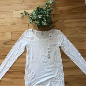 LOFT  White Scoop Neck Shirt